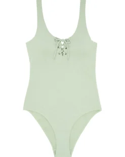 Strukturierter Badeanzug Janina, Schnürung-KiK Onlineshop Store