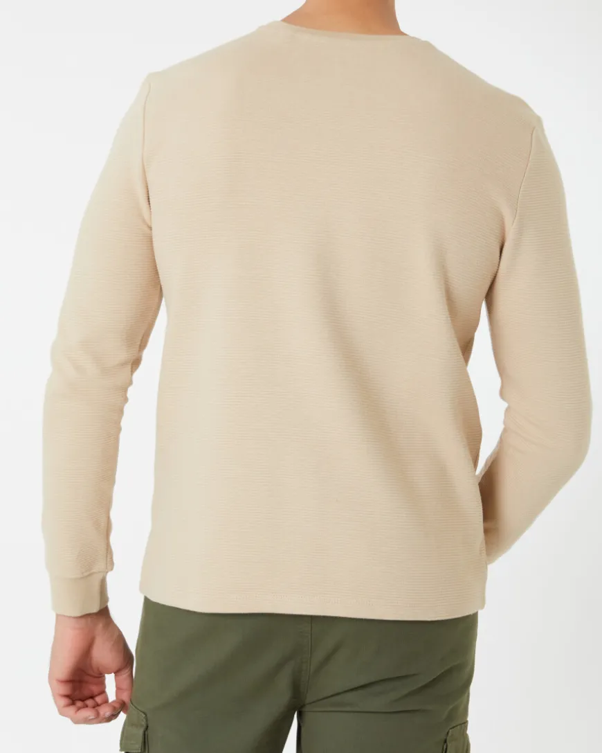 Strukturiertes Langarmshirt X-Mail, Rundhalsausschnitt-KiK Onlineshop Discount