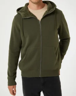 Sweatjacke mit Teddyfell X-Mail, Kängurutasche-KiK Onlineshop Best Sale
