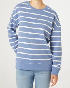 Sweatpullover mit Streifen Janina, Rundhalsausschnitt-KiK Onlineshop New