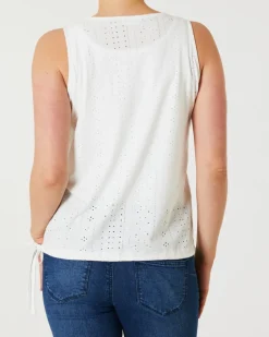 Tanktop mit Lochmuster Janina, Tunnelzug am Saum-KiK Onlineshop Cheap