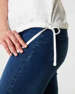 Tanktop mit Lochmuster Janina, Tunnelzug am Saum-KiK Onlineshop Cheap