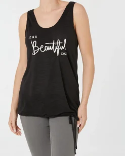 Tanktop mit Schriftzug Janina, Tunnelzug am Saum-KiK Onlineshop Discount