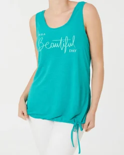 Tanktop mit Schriftzug Janina, Tunnelzug am Saum-KiK Onlineshop Flash Sale