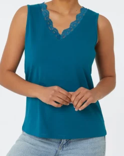 Tanktop mit Spitze Janina, V-Ausschnitt-KiK Onlineshop Store