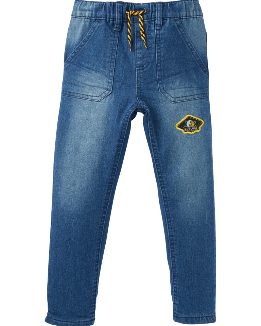 Thermo-Jeans mit Aufnäher elastischer Bund-KiK Onlineshop Hot
