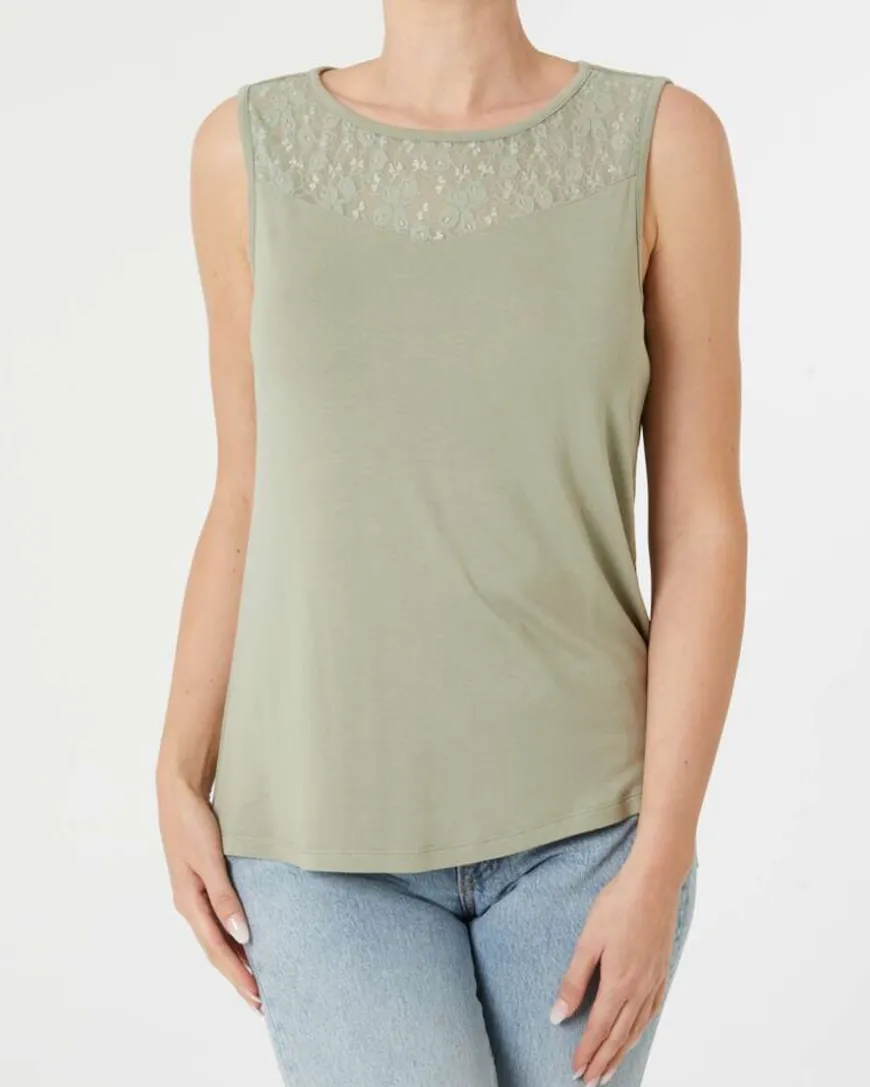 Top mit Spitze Janina, Rundhalsausschnitt-KiK Onlineshop Online