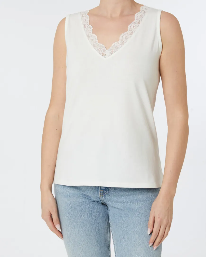 Top mit Spitze Janina, V-Ausschnitt-KiK Onlineshop Cheap