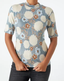 T-Shirt Blumenmuster Janina, mit Stehkragen-KiK Onlineshop Outlet