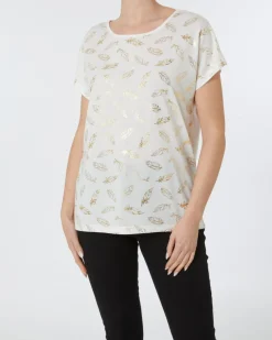 T-Shirt Federn Janina, Rundhalsausschnitt-KiK Onlineshop Best Sale