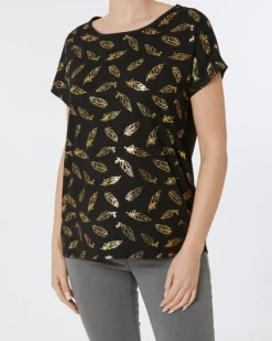 T-Shirt Federn Janina, Rundhalsausschnitt-KiK Onlineshop Online
