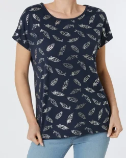 T-Shirt Federn Janina, Rundhalsausschnitt-KiK Onlineshop Clearance