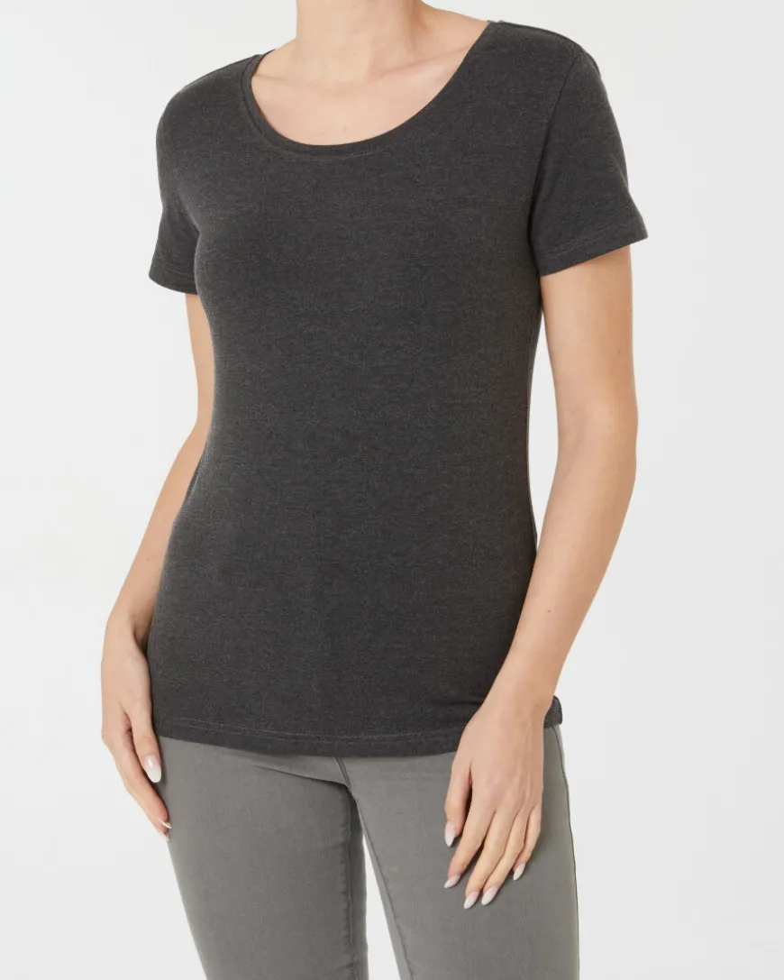 T-Shirt in Melange Janina, Rundhalsausschnitt-KiK Onlineshop Flash Sale