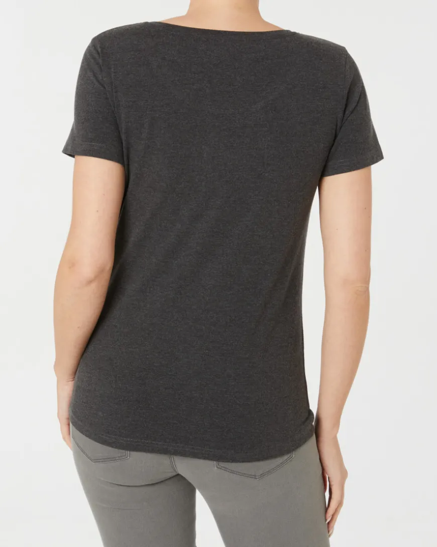 T-Shirt in Melange Janina, Rundhalsausschnitt-KiK Onlineshop Flash Sale