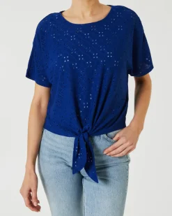 T-Shirt Lochmuster Janina, Knotendetail-KiK Onlineshop Sale