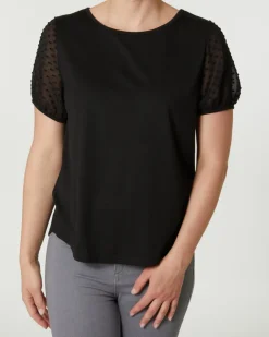 T-Shirt mit Chiffonärmeln Janina, Rundhalsausschnitt-KiK Onlineshop Best Sale
