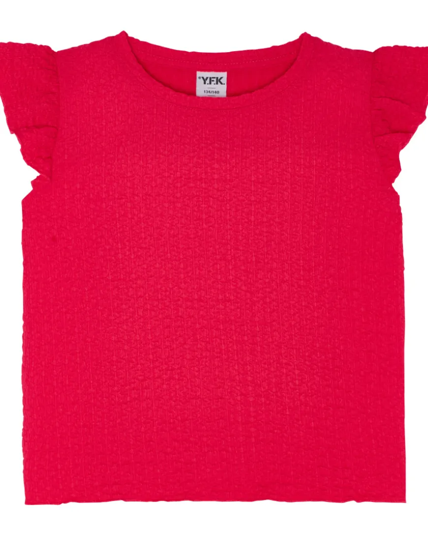 T-Shirt mit Knittereffekt Y.F.K., Rundhalsausschnitt-KiK Onlineshop Hot