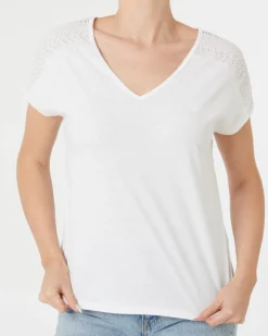 T-Shirt mit Lochmuster Janina, V-Ausschnitt-KiK Onlineshop Shop