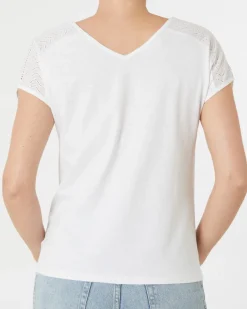 T-Shirt mit Lochmuster Janina, V-Ausschnitt-KiK Onlineshop Shop