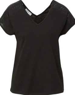 T-Shirt mit Lochmuster Janina, V-Ausschnitt-KiK Onlineshop Discount