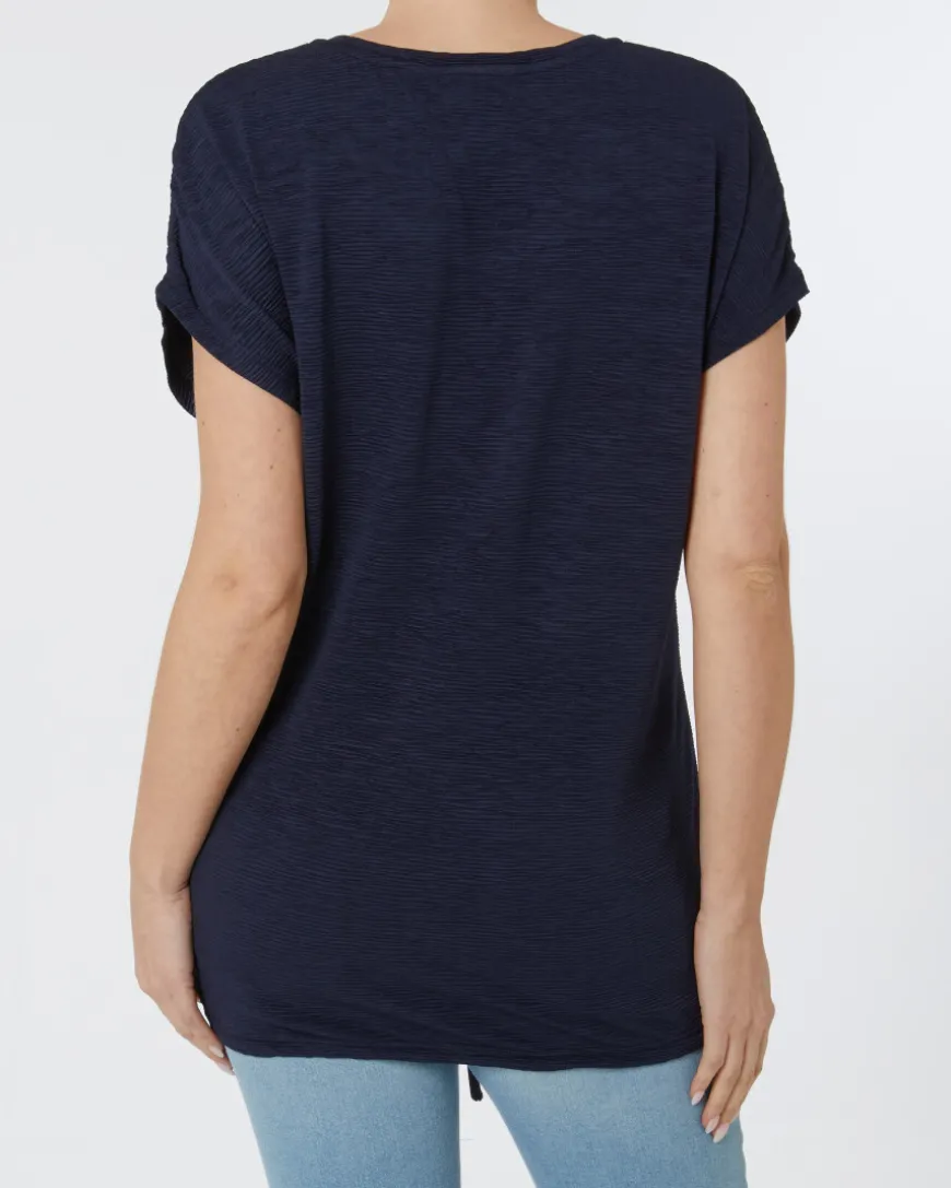 T-Shirt mit Schriftzug Janina, Tunnelzug am Saum-KiK Onlineshop Best Sale
