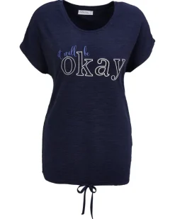 T-Shirt mit Schriftzug Janina, Tunnelzug am Saum-KiK Onlineshop Best Sale