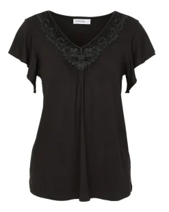 T-Shirt mit Spitzenausschnitt Janina, Stretchanteil-KiK Onlineshop Flash Sale