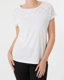 T-Shirt mit Spitzeneinsatz Janina, Rundhalsausschnitt-KiK Onlineshop Hot