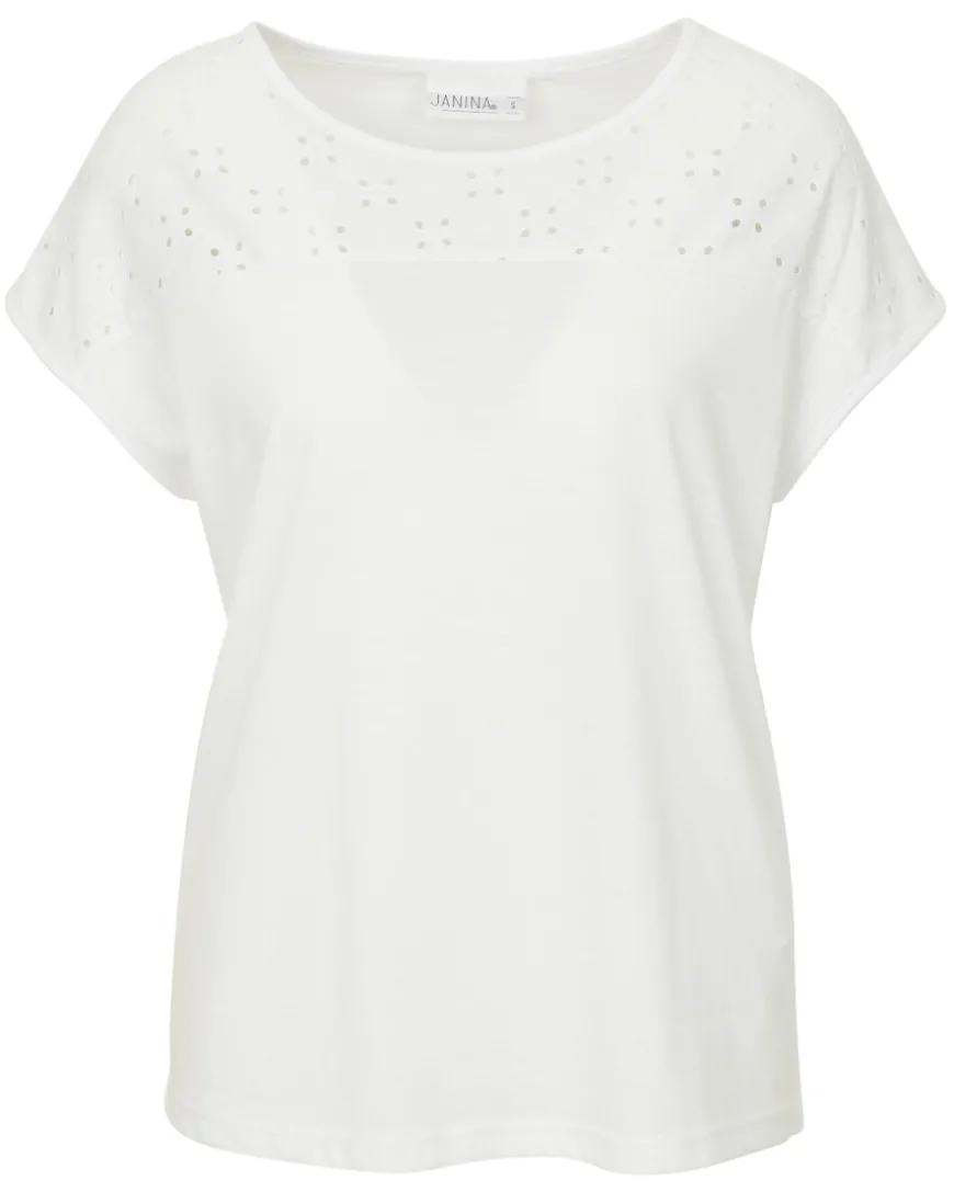 T-Shirt mit Spitzeneinsatz Janina, Rundhalsausschnitt-KiK Onlineshop Hot