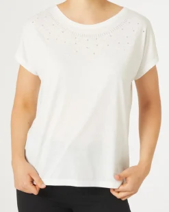 T-Shirt mit Strasssteinen Janina, Rundhalsausschnitt-KiK Onlineshop Hot