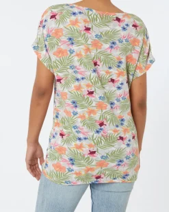 T-Shirt mit Tunnelzug Janina, V-Ausschnitt-KiK Onlineshop Cheap