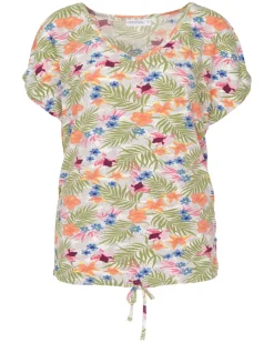 T-Shirt mit Tunnelzug Janina, V-Ausschnitt-KiK Onlineshop Cheap