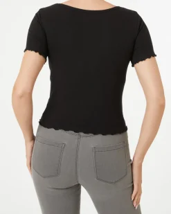 T-Shirt mit Wellenkanten Janina, V-Ausschnitt-KiK Onlineshop Shop