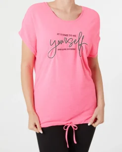 T-Shirt Neonfarbe Janina, Tunnelzug am Saum-KiK Onlineshop Cheap