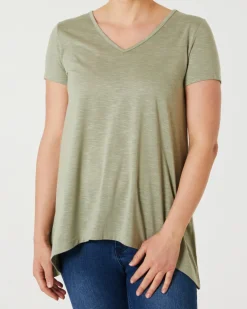 T-Shirt Zipfeloptik Janina, V-Ausschnitt-KiK Onlineshop Shop