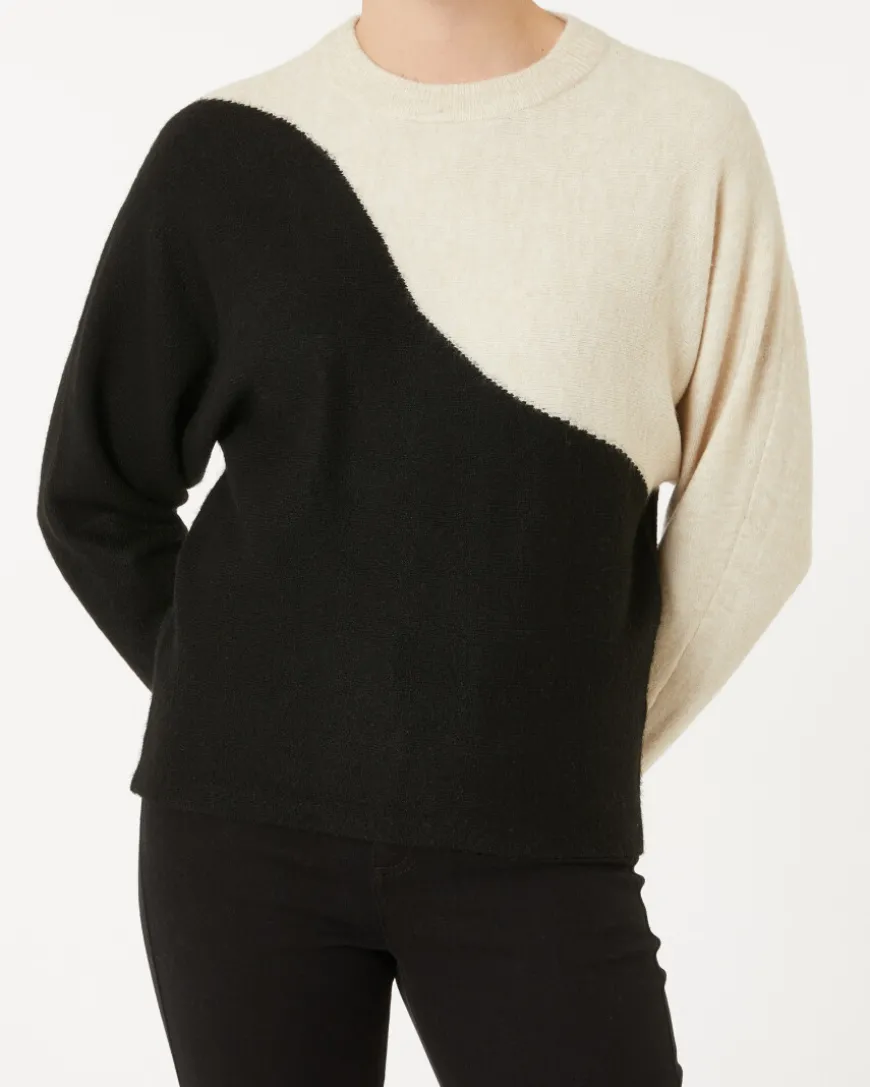 Zweifarbiger Pullover Janina, Rundhalsausschnitt-KiK Onlineshop Cheap